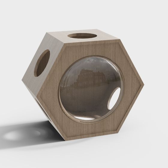 Hexagonal Wooden Decorative 3D Model