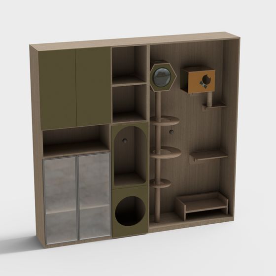 Cat Paradise Cabinet 3D model for Contemporary Homes
