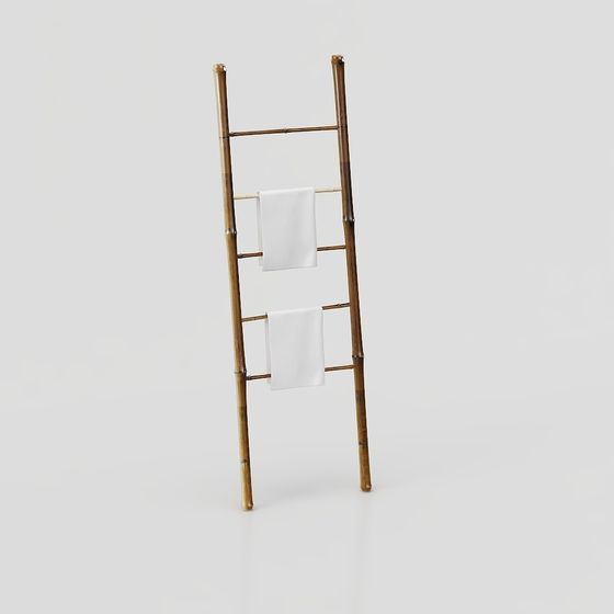 Bamboo Towel Rack 3D model for Modern Design