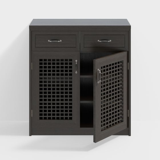 Lattice Cabinet 3D model for Modern Interiors