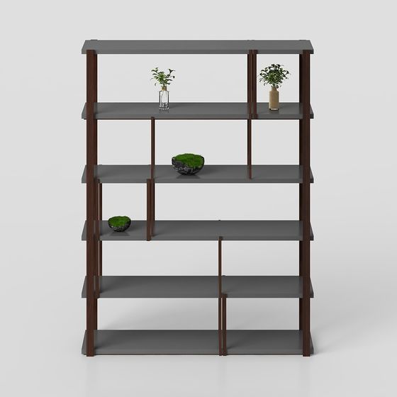 Elegant Low-Polygon Bookshelf 3D model