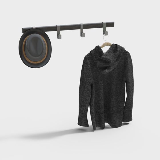 Minimalist Vintage Coat Rack 3D Model