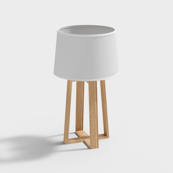 Wooden Leg Table Lamp 3D model for Modern Aesthetics