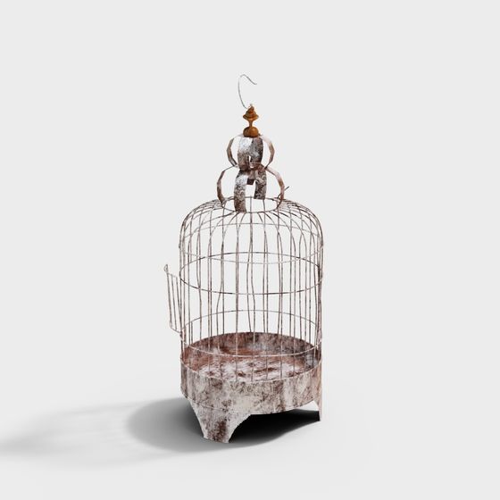Vintage Birdcage 3D model with Low Poly Design