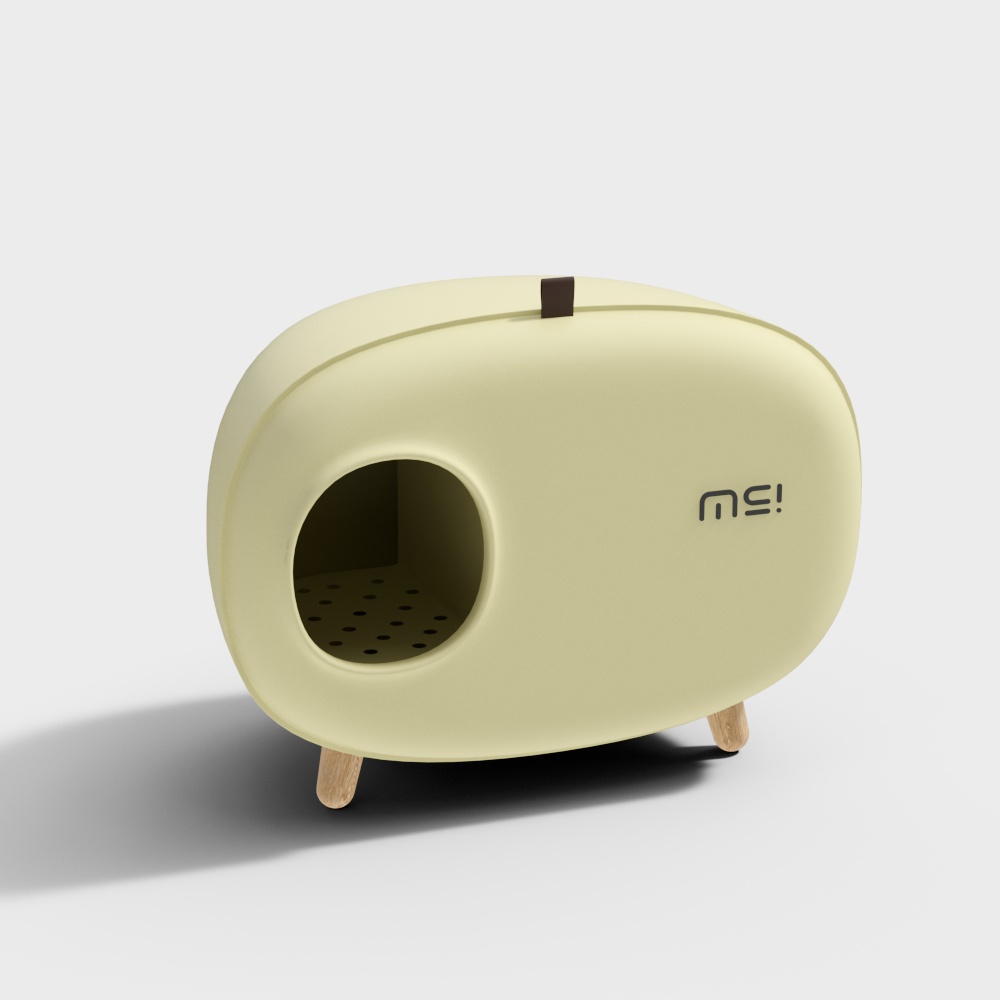 Hộp vệ sinh cho mèo màu vàng