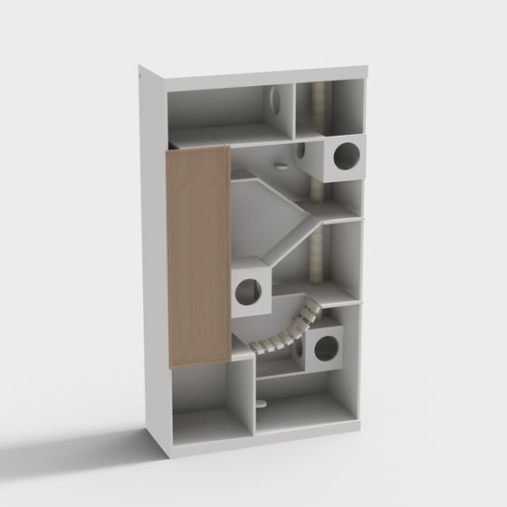 Modern Low-Poly Cat Tree 3D model for Interior Design