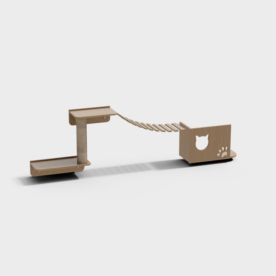 Elegant Cat Climbing Frame 3D model for Pet Lovers