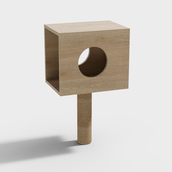 Wooden Cat Tree 3D model for Modern Aesthetics