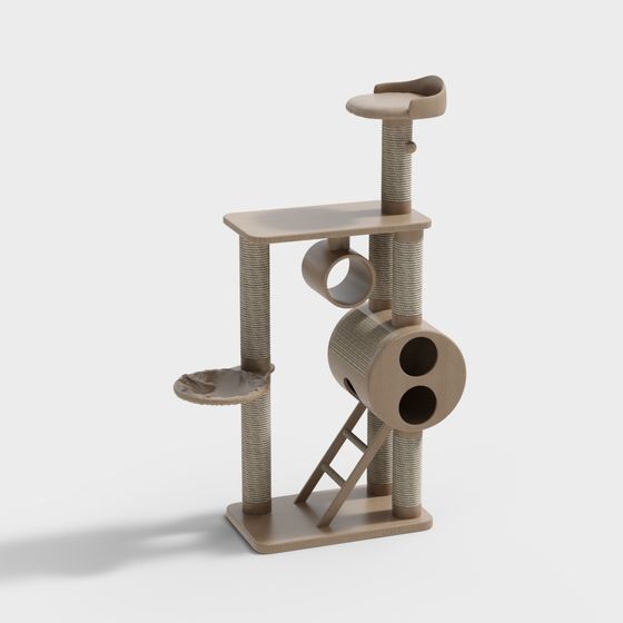 Unique Low-Poly Cat Tree 3D model