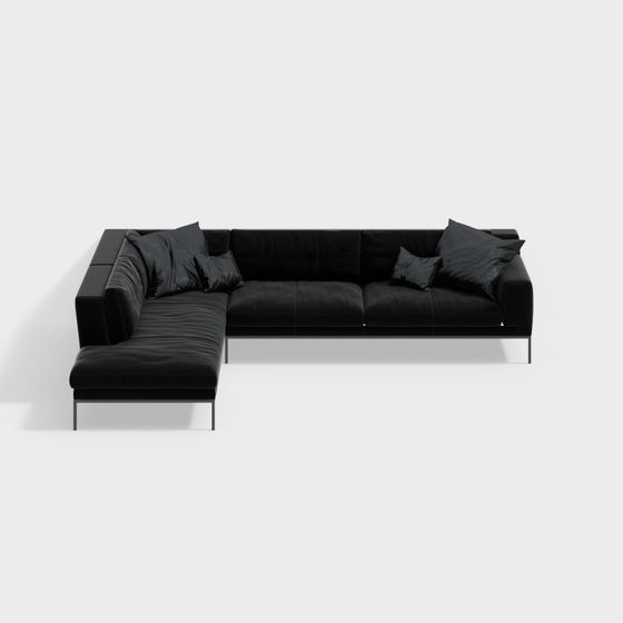 Urban Comfort Low-Poly Sofa 3D model