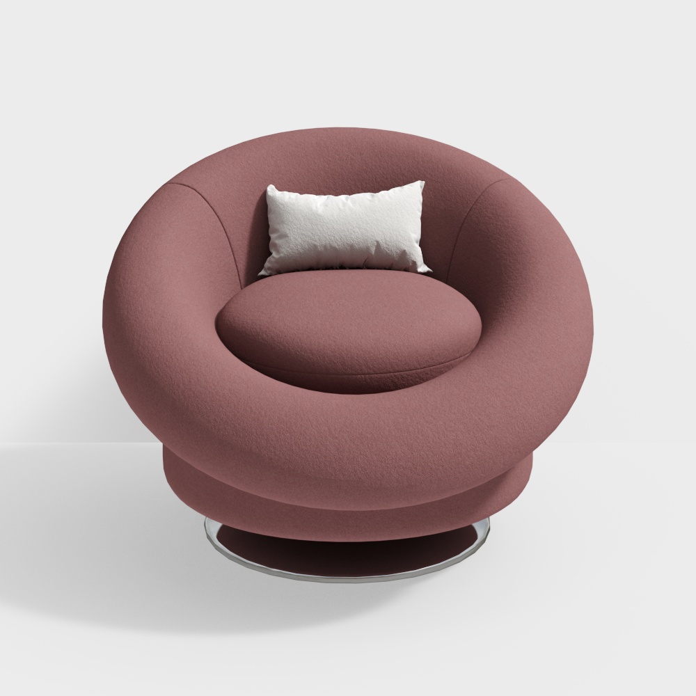 Curved Cream Style Single Sofa