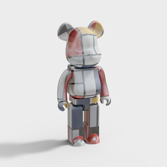 Futuristic Pixel Bear 3D model