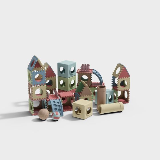 Colorful Building Blocks Paradise 3D model