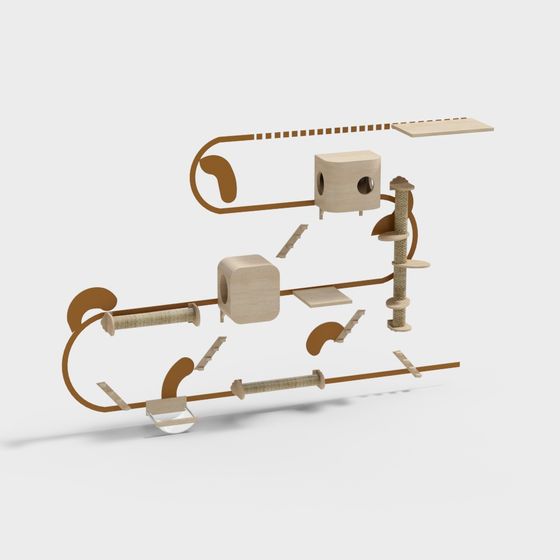 Cat Climbing Structure 3D model for Modern Design