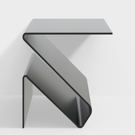 Z-shaped Side Table 3D model for Modern Spaces