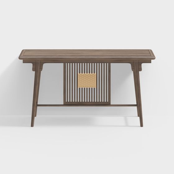 Minimalist Chinese Table and Chairs 3D model for Creative Spaces