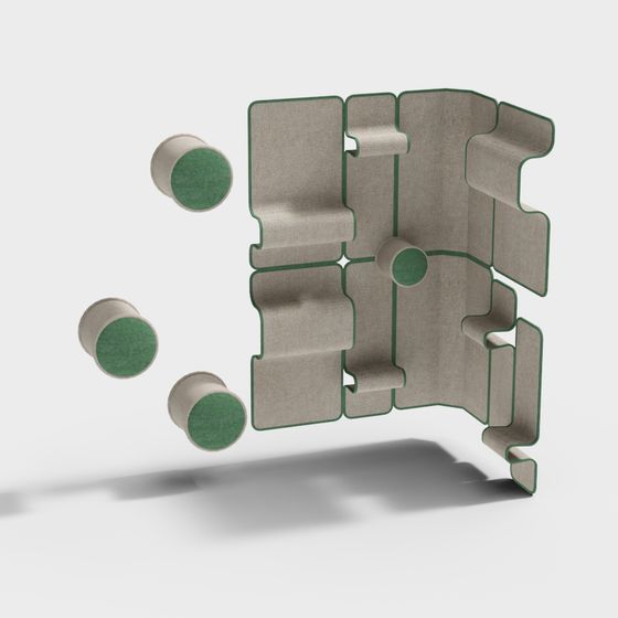 Modular Screen 3D model in Low-Poly Style
