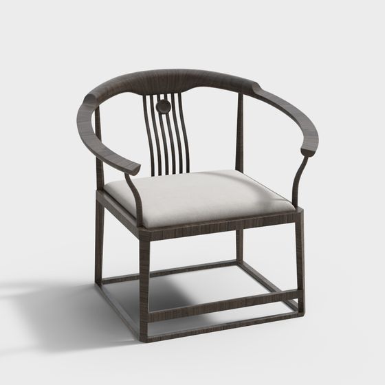 Elegant Armchair 3D model in Low-Poly Style