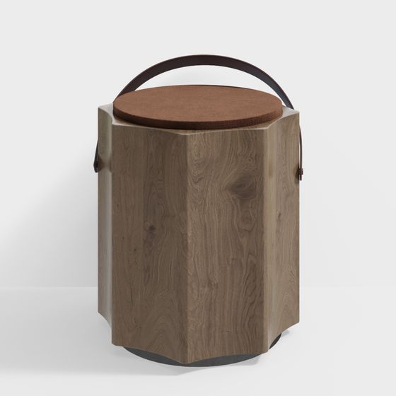 Wood Grain Portable Stool 3D model