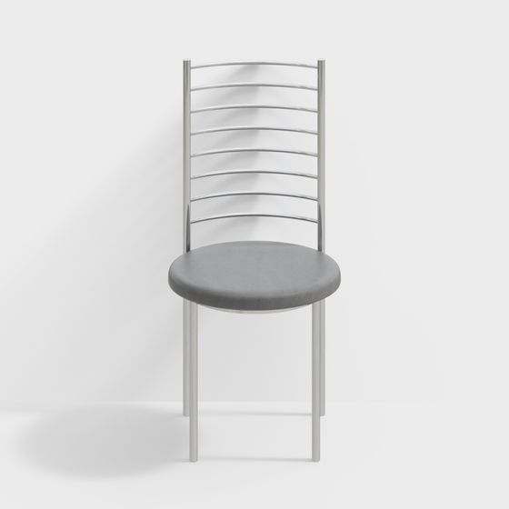 Sleek Metal Frame Dining Chair 3D model