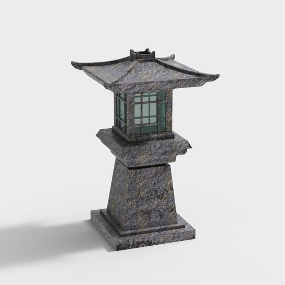 Oriental Stone Lantern 3D model