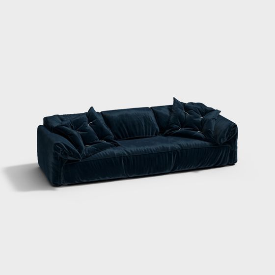 Chic Low-Poly Sofa 3D model for Modern Interiors