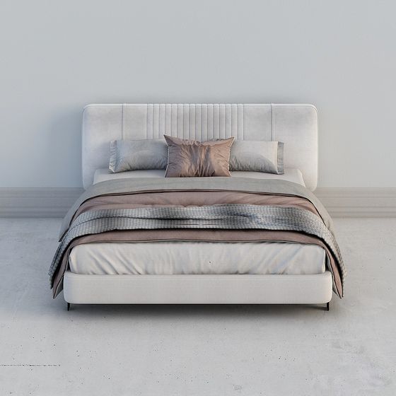 Stylish Low-Poly Bed 3D model for Contemporary Spaces