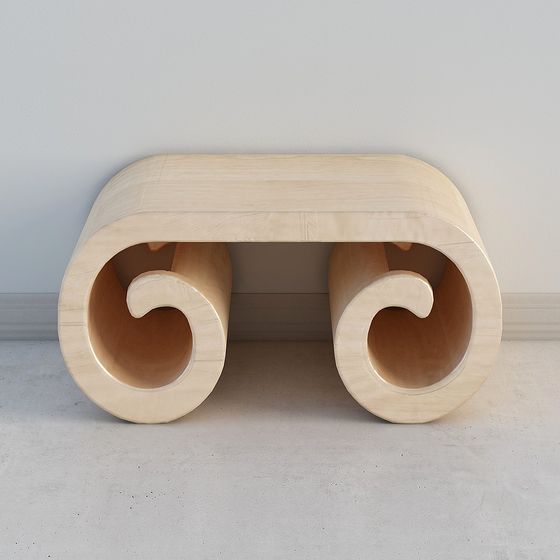 Art Form Table 3D Model in Modern Wood Color