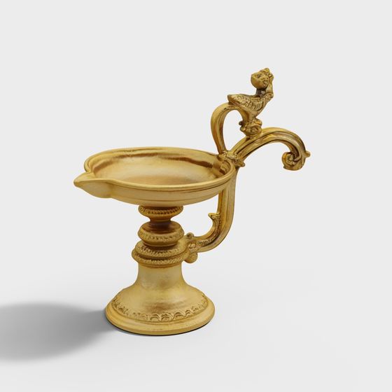 Golden Small Statue Ornaments 3D Model