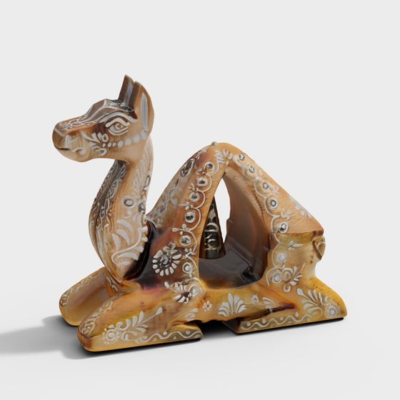 Animal Shaped Statues 3D Model in Golden
