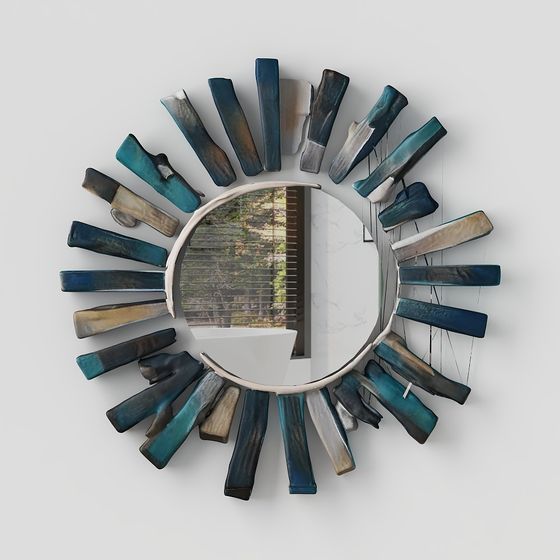 Stylish Fan-Shaped Mirror 3D model