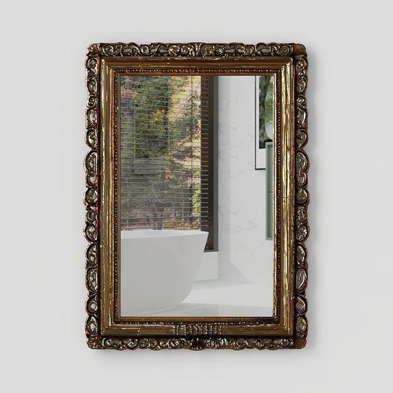 Stylish Vintage Mirror 3D model for Creative Spaces