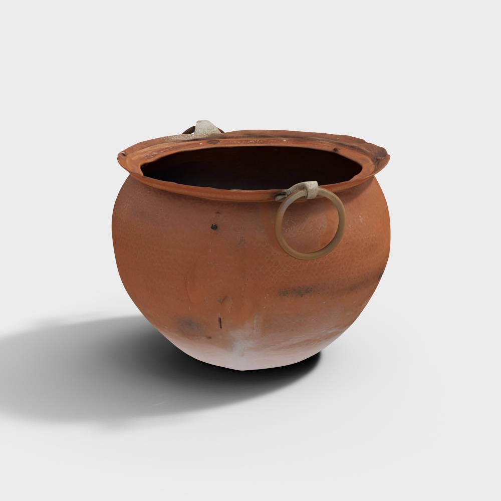 Vintage Clay Pot 3D Model – Rustic Low Poly Design