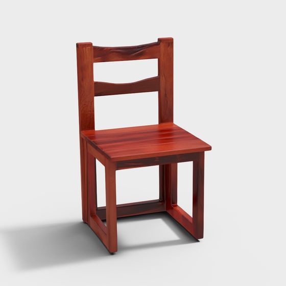 Vintage Wooden Chair 3D model