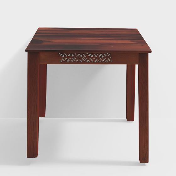 Stylish Wooden Square Dining Table 3D Model