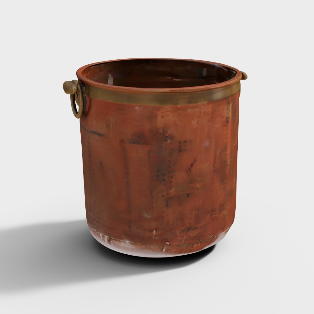 Vintage Copper Barrel 3D Model – Rustic Copper Texture
