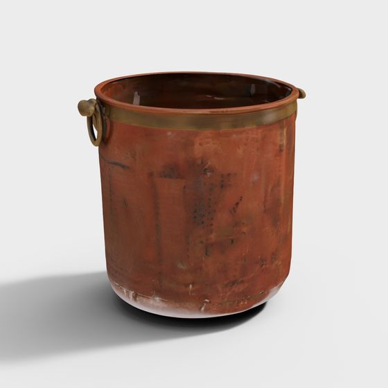 Vintage Copper Barrel 3D model