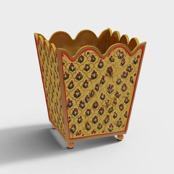 Elegant Vintage Flower Pot 3D Model for Creative Projects