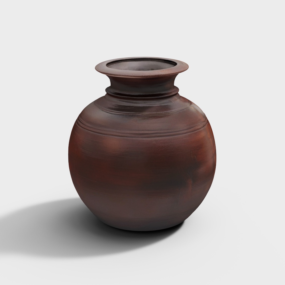 Vintage Ceramic Pot 3D Model – Low-Poly Textured Design