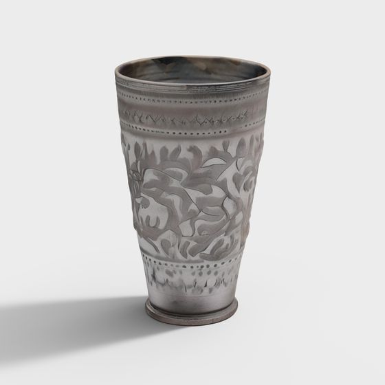 Elegant Silver Vase 3D model