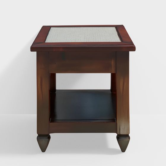 Stylish Wooden Small Low Table 3D Model