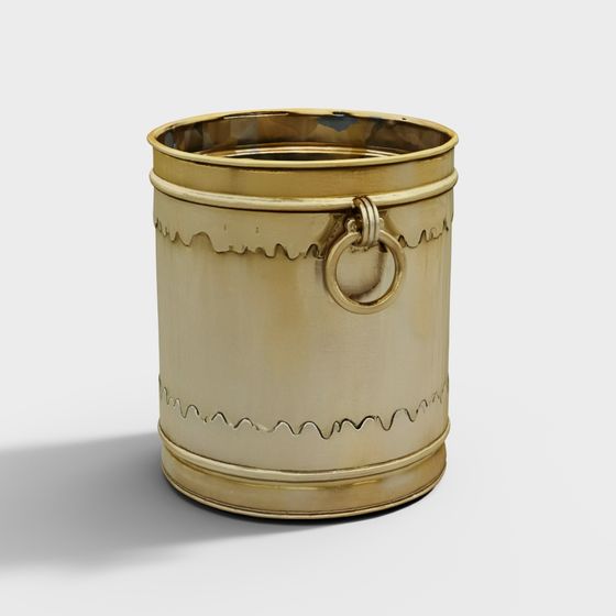 Elegant Gold Metal Barrel 3D model