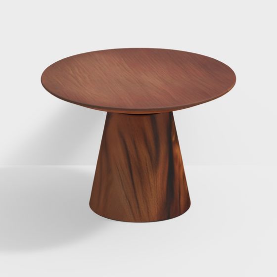 Round Wooden Coffee Table 3D Model for Cozy Spaces