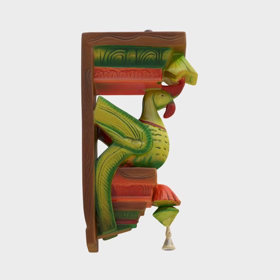 Colorful Green Bird on Bookshelf 3D model