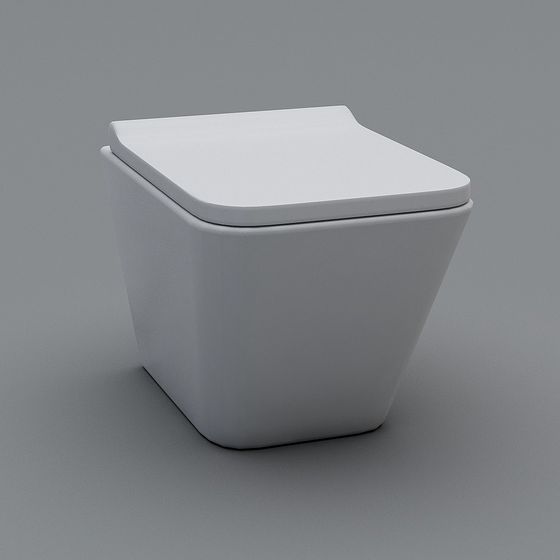 Modern Minimalist Wall-Mounted Toilet 3D model