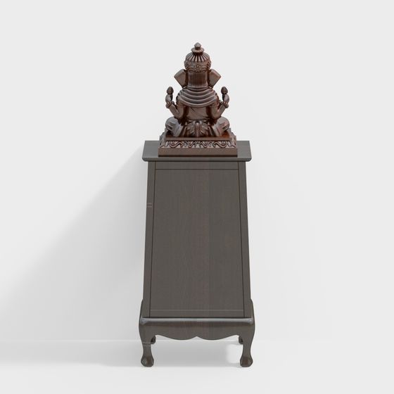 Ganesha Statue with Pedestal 3D model
