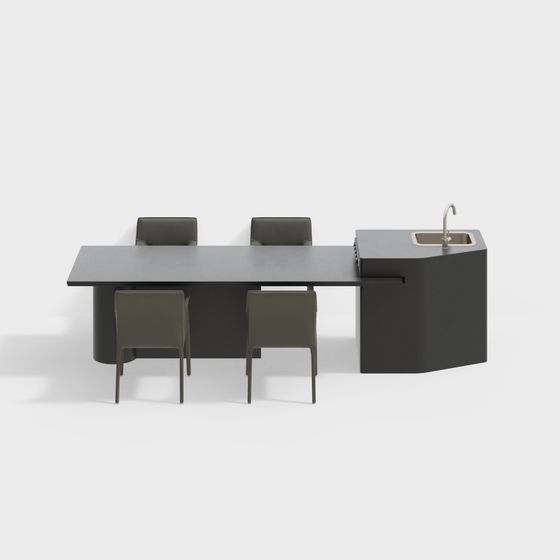 Urban Kitchen Low-Poly 3D model