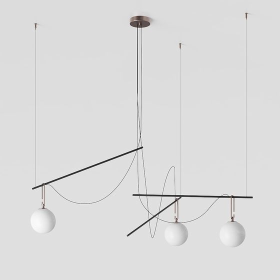 Stylish Low-Poly Chandelier 3D model