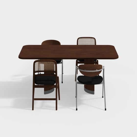 Mid-Century Dining Set 3D model