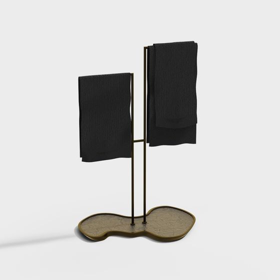 Stylish Towel Rack 3D Model for Contemporary Spaces